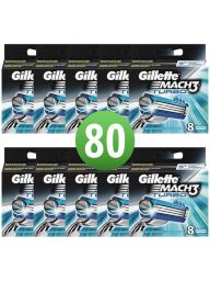 Gillette Mach3 Turbo Scheermesjes 80 Stuks Hele Doos (10x8)