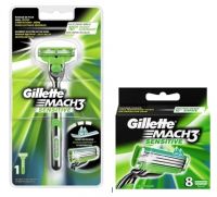 Gillette Mach3 Sensitive Combi Houder incl 9 mesjes