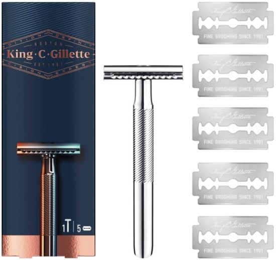 King C. Gillette Double Edge Scheermes incl 5 mesjes