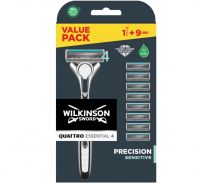 Wilkinson Quattro Essential Sensitive Scheersysteem incl 9 Mesjes