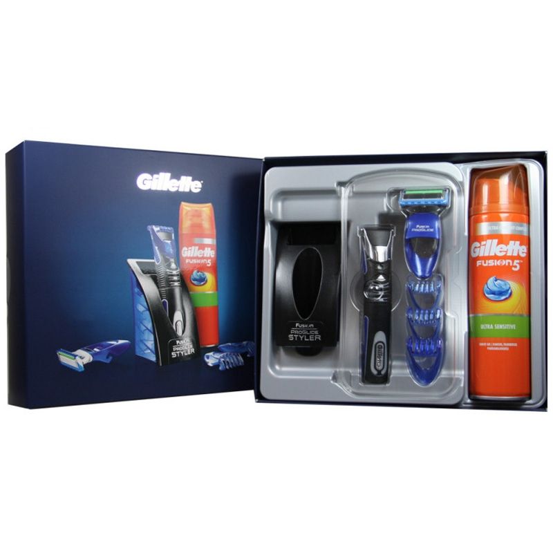 vergelijking koepel Bachelor opleiding Gillette Fusion ProGlide Styler Cadeauset incl Fusion5 Ultra Sensitive Gel  200ml + Standaard ShaveSavings.com