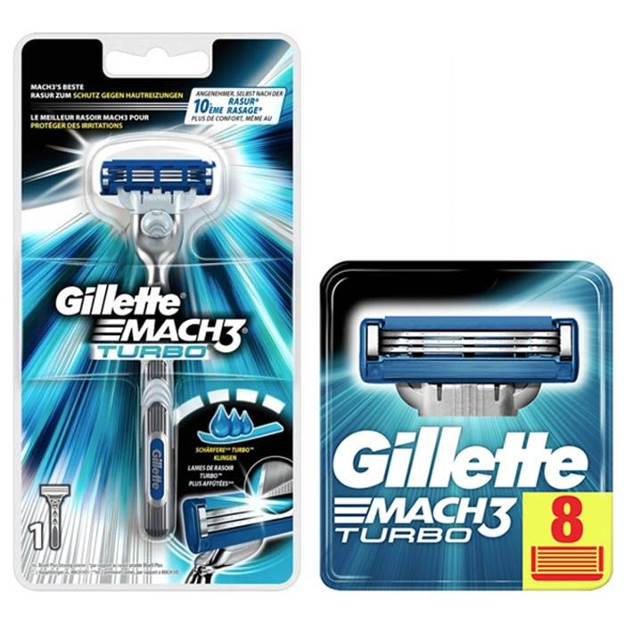 hoofdzakelijk Bachelor opleiding referentie Gillette Combi Mach3 Turbo Houder incl 9 mesjes ShaveSavings.com