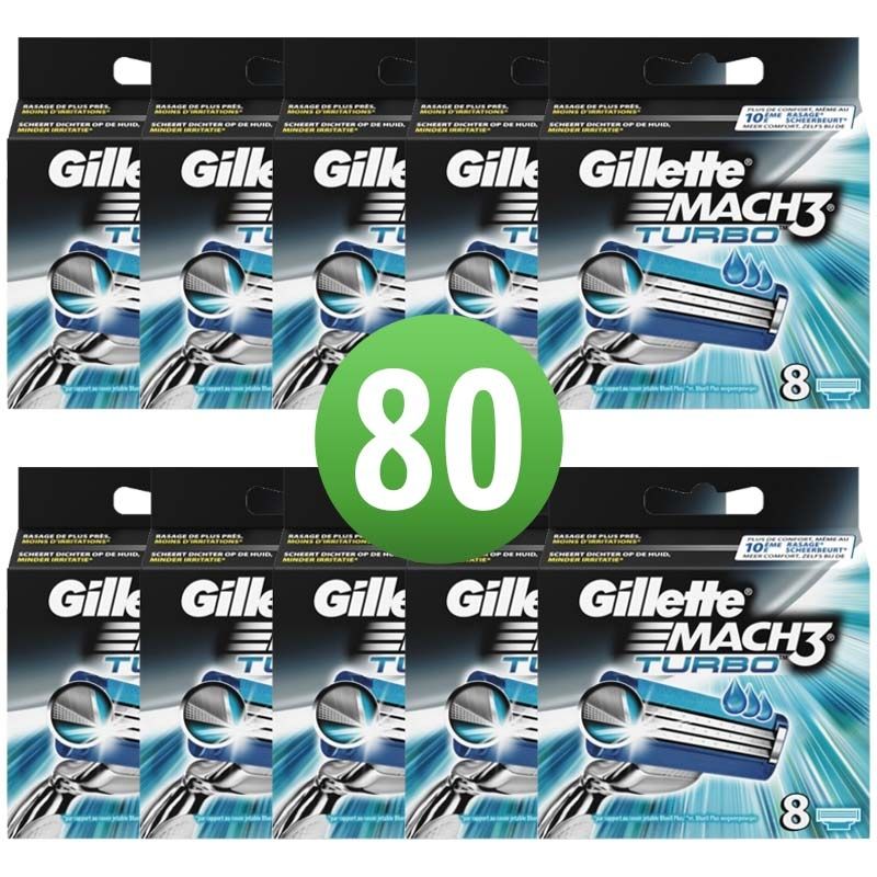 Je zal beter worden Jongleren Alaska Gillette Mach3 Turbo Scheermesjes 80 Stuks Hele Doos (10x8) ShaveSavings.com