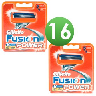 Gillette Combi Scheermesjes Fusion Power 16 stuks = 2 x 8 mesjes