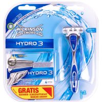 Wilkinson Hydro3 4 pack met GRATIS Scheersysteem incl 1 Mesje + Opberghouder