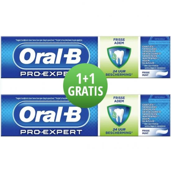1 + 1 GRATIS Oral B Pro Expert Frisse Adem Tandpasta 75ml