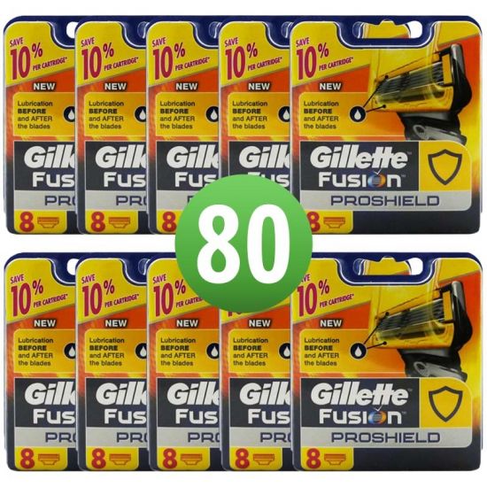 Gillette Fusion ProShield Scheermesjes 80 Stuks Hele Doos (10x8)