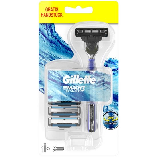 Gillette Mach3 Start Houder met Aqua-Grip incl 5 Mesjes