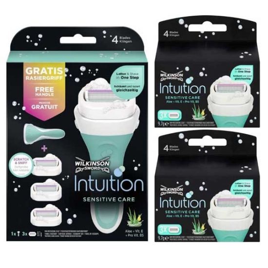 Wilkinson Combi Intuition Sensitive Care Houder incl 10 mesjes