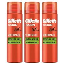 Gillette Combi Fusion5 Sensitive Scheergel 3x200ml