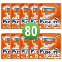 Gillette Fusion Power Scheermesjes 80 Stuks Hele Doos (10x8)