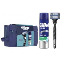 Gillette Mach3 Cadeauset Toilettas Systeem incl 2 mesjes + scheergel