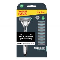 Wilkinson Quattro Essential Sensitive Scheersysteem incl 9 Mesjes