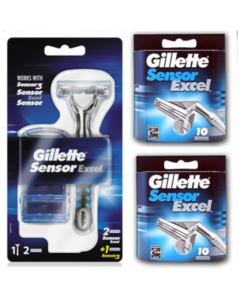 Gillette Combi Sensor Excel Scheersysteem incl 23 mesjes