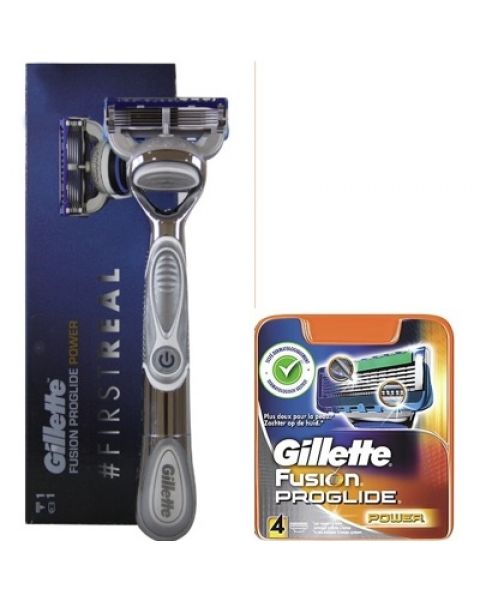 Wreedheid Radioactief Staan voor Gillette Combi Fusion ProGlide Power Houder Chrome + 4 pack ShaveSavings.com