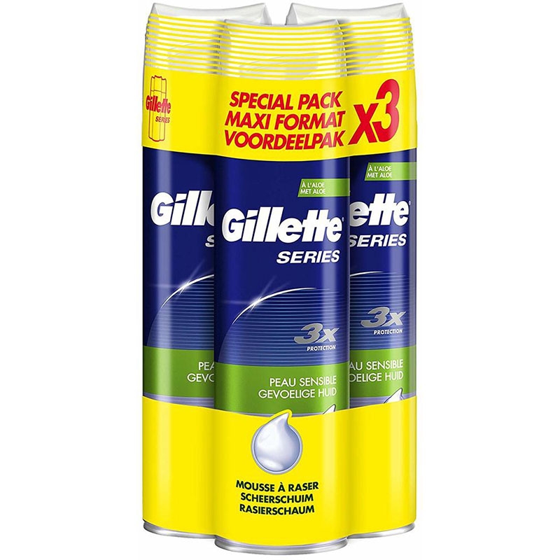 Gillette Series Scheerschuim Gevoelige Huid 3x250ML Voordeelpak
