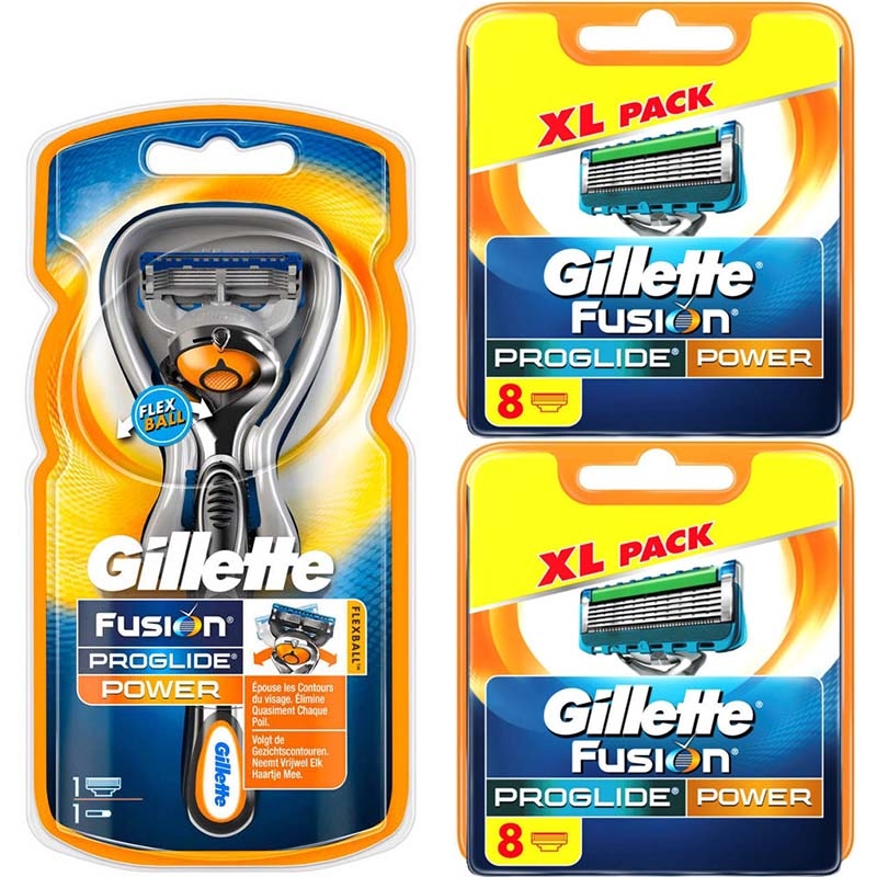 Gillette Combi Fusion Proglide Power Flexball Houder incl 17 Power scheermesjes