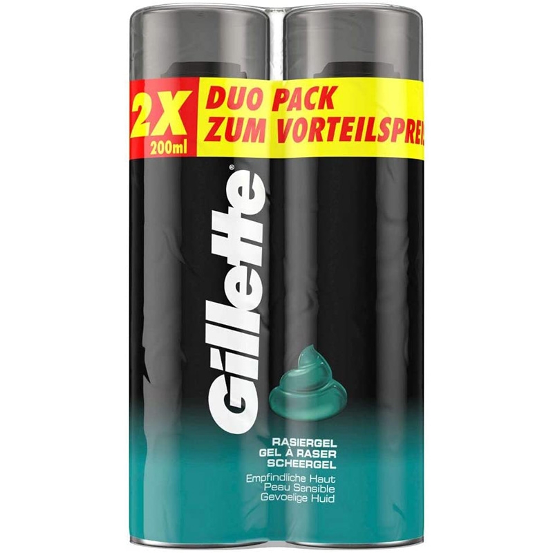 Gillette Scheergel Gevoelige Huid 2x 200ml Duo Pack