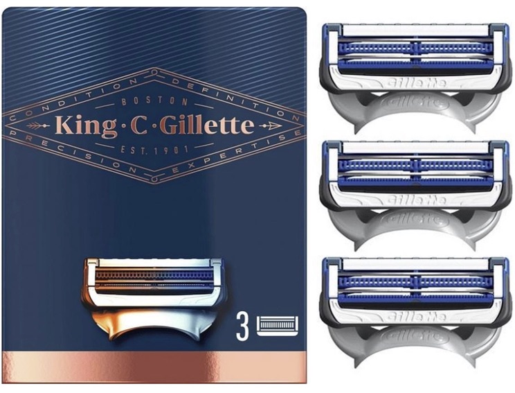 3stuks King C Gillette Neck Razor Carts 3 Mesjes