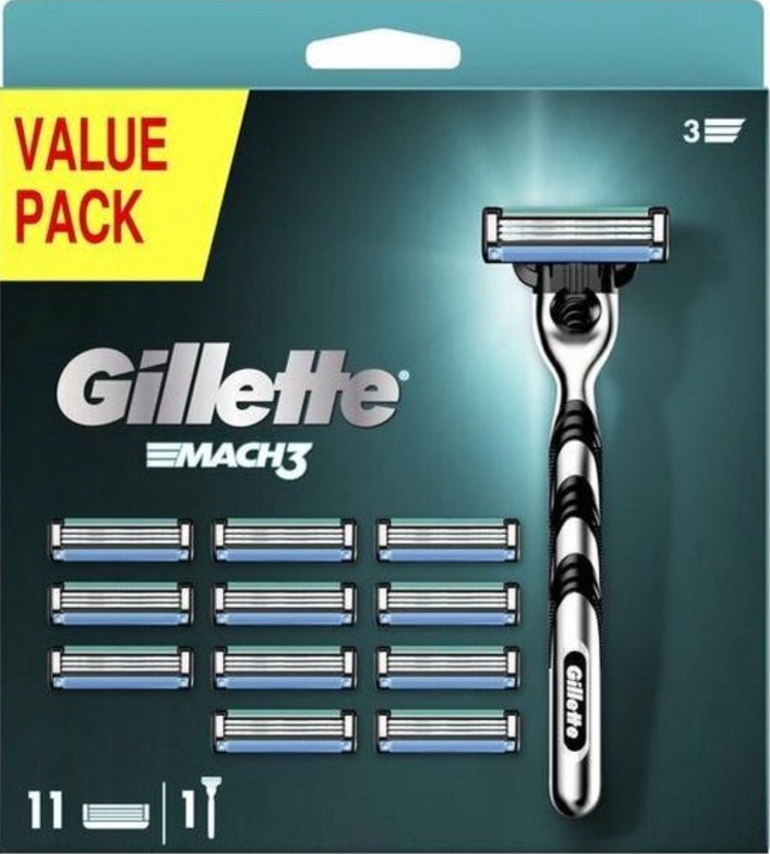 Gillette Mach3 Houder incl 12 Mesjes
